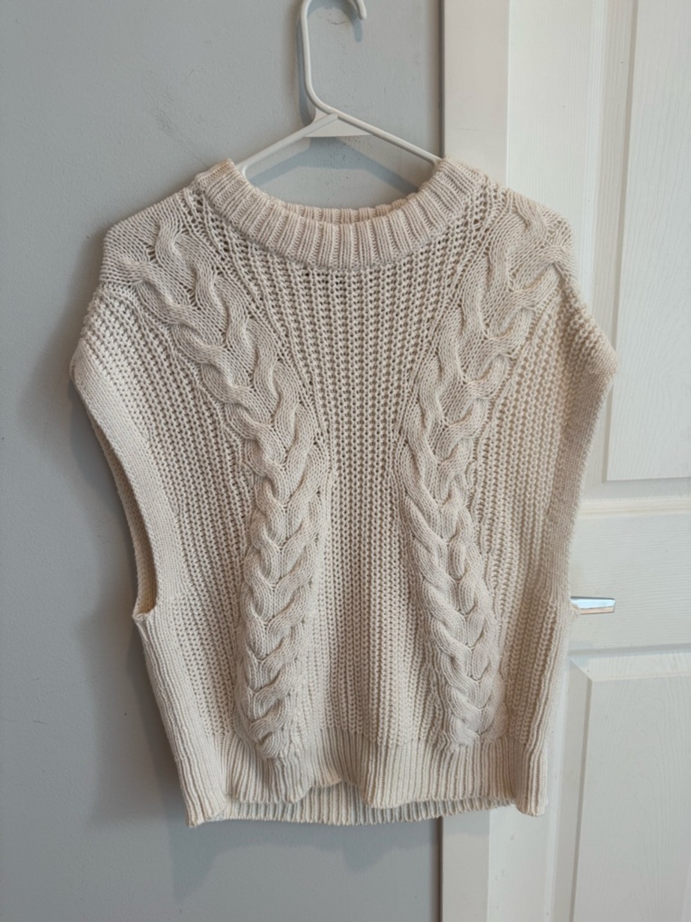 A New Day Mock Neck Cable Knit Sweater Vest, size L